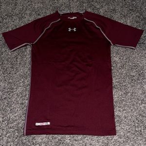 Under Armour burgundy compression short sleeve shirt